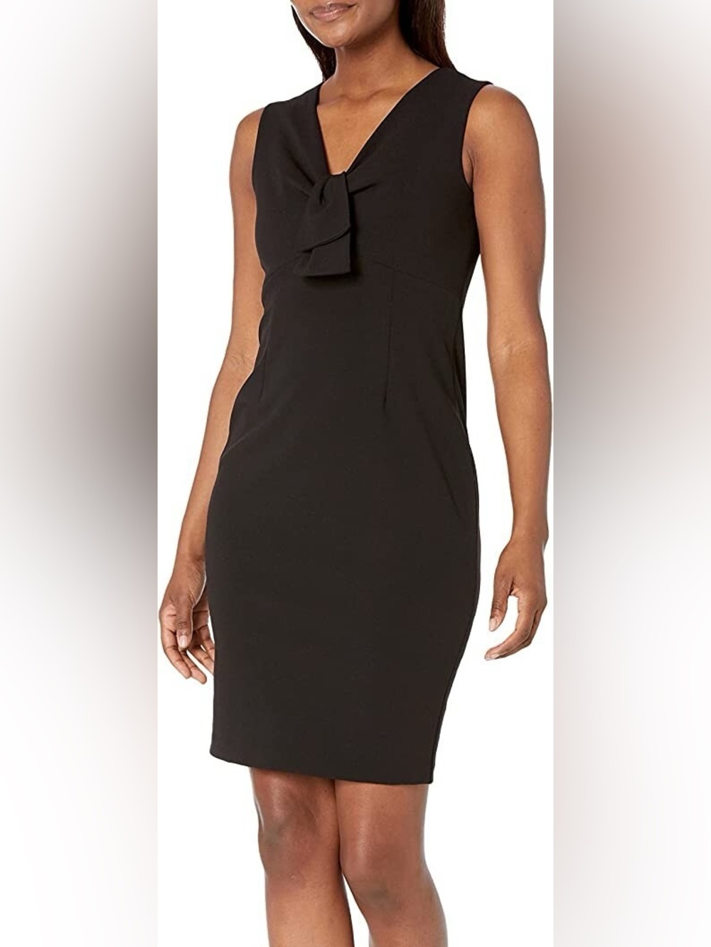 Calvin Klein Black V-Neck Pencil Dress